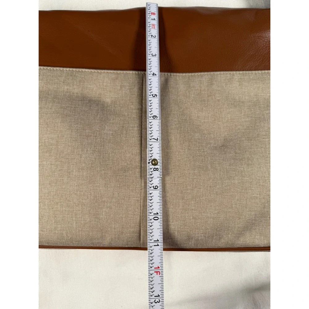 Boconi RPET Slim Messenger Bag Brown‎ Leather Recycled Fabric Laptop RFID New